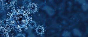 virus images in blue